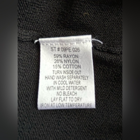 Yuca Paris Women’s Midi Stretchy Knit Black V Neck Bodycon Dress Puff Sleeves S - Picture 3 of 10